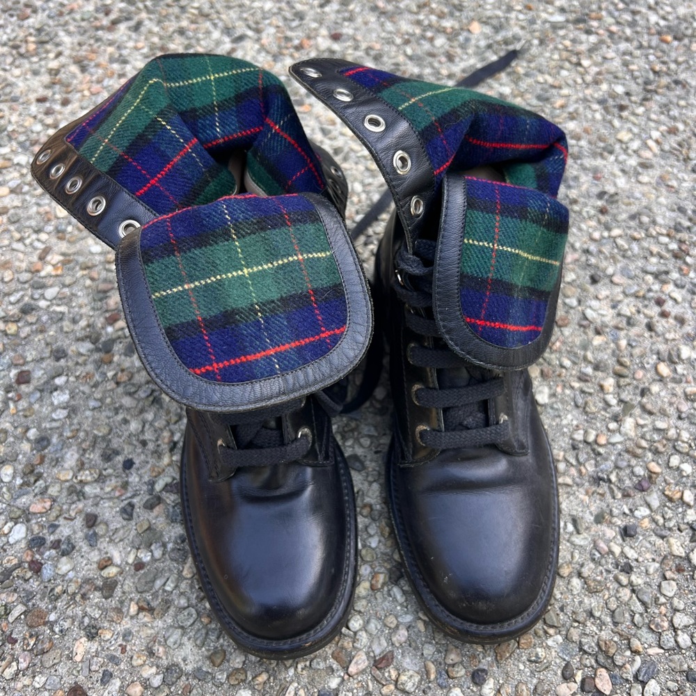 Chanel classic combat boots
